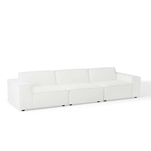 Modway Restore Upholstered Fabric Sectional, 3 Seater Sofa, White