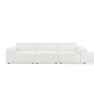 Modway Restore Upholstered Fabric Sectional, 3 Seater Sofa, White