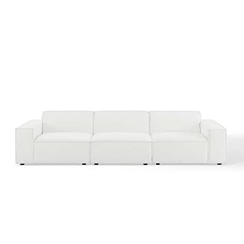 Modway Restore Upholstered Fabric Sectional, 3 Seater Sofa, White