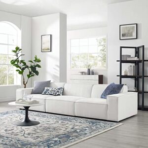 Modway Restore Upholstered Fabric Sectional, 3 Seater Sofa, White