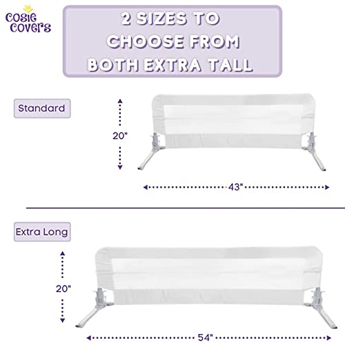 Cosie Covers Bed Rail for Toddlers, Toddler Bed Rail Guard for Kids, Extra Tall, Fits Twin, Full, Queen and King - Extra Long 54" Pink