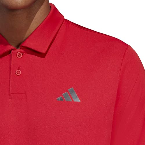 adidas Men's Club Tennis Polo Shirt, Acid Yellow/White, X-Large