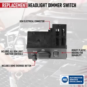 Headlight Instrument Panel Dimmer Dome Lamp Switch Gray Knob - Replaces 15755595, 15738843, D1534G, SW2157 - Fits Chevy Avalanche, Silverado, Tahoe, Suburban, GMC Sierra, Yukon 99, 00, 01, 02