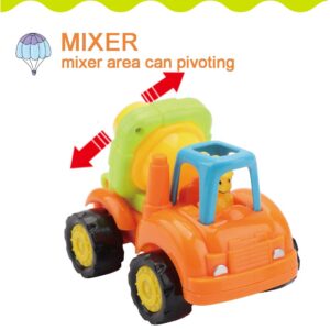 ZMZS Push and Go Cars for Kids, Friction Powered Toy Sand Play Tractor Truck Toy Baby Early Education Sets of 4,Gift for Children Boys Girls for 3+ Year Olds