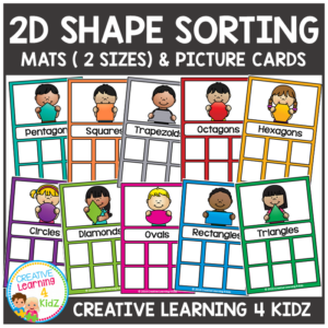 2d shape sorting mats & shape cards