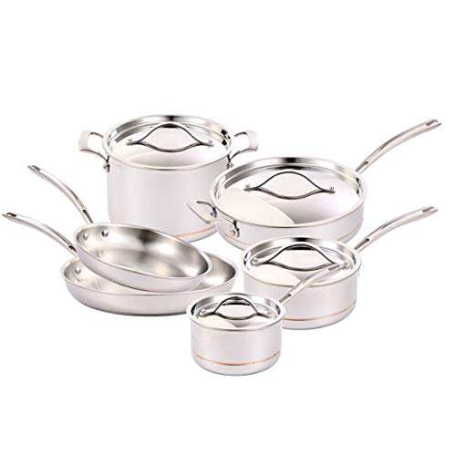 Kirkland Signature COS1119338 Cooking & Dining›Cookware Pot & Pan Sets, Stainless Steel