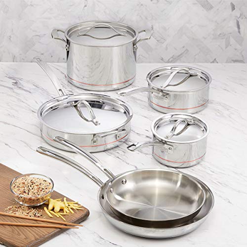 Kirkland Signature COS1119338 Cooking & Dining›Cookware Pot & Pan Sets, Stainless Steel