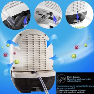 New Electric Quiet Mini Dehumidifier 500ML(16.9 oz) Portable for Home Kitchen Bedroom Bathroom Basement Caravan Closet Office RV Garage with Auto Shut Off(Blue)