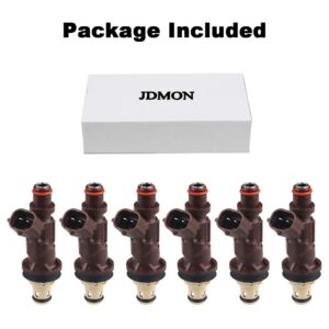 JDMON Compatible with Fuel injectors Toyota 4Runner Tacoma Tundra 3.4L V6 1999-2004 Replace 2320962040 2172933 2 Hole Pack of 6