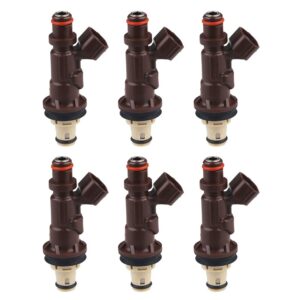 jdmon compatible with fuel injectors toyota 4runner tacoma tundra 3.4l v6 1999-2004 replace 2320962040 2172933 2 hole pack of 6