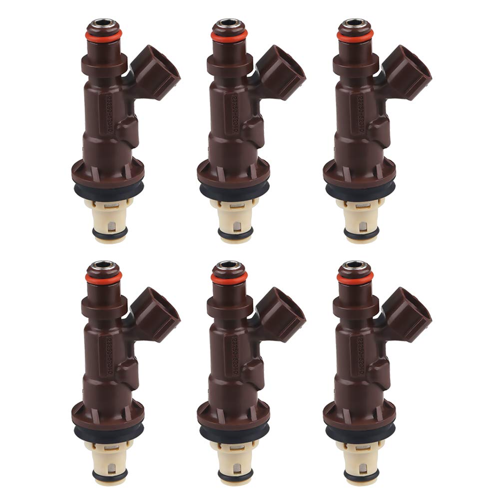 JDMON Compatible with Fuel injectors Toyota 4Runner Tacoma Tundra 3.4L V6 1999-2004 Replace 2320962040 2172933 2 Hole Pack of 6