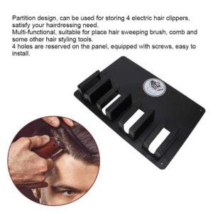 Hair Clipper Holder, Multi-Functional 4 Holes Wall Mount Hairdressing Tool Storage, Wall-Mounted Hair Cutter Brush Holder Stand