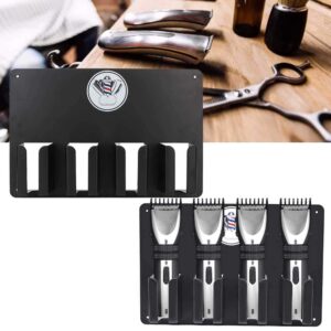 Hair Clipper Holder, Multi-Functional 4 Holes Wall Mount Hairdressing Tool Storage, Wall-Mounted Hair Cutter Brush Holder Stand