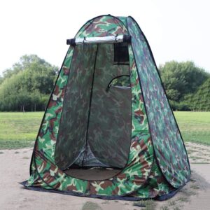 wowcase 1-2 person large space pop up shower privacy shelter tent with 3 windows, outdoor portable dressing room, privacy shower tents for camping beach isolation fishing (camouflage, 1.5x1.5x1.9m)