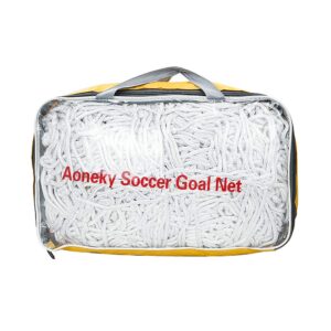 aoneky 4 mm heavy duty soccer goal net - 10 lbs per netting - 24 x 8 ft - replacement full size football post net - not include posts