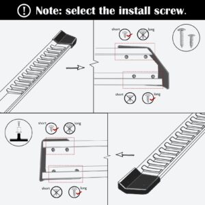 COMNOVA Pair Running Board Nerf Bar Compatible with 17-24 Ford F250 Superduty Crew Cab（4 Full Size Doors） Rocker Slider Side Steps,Width 6 Inches V Style.with OE Style Brackets.