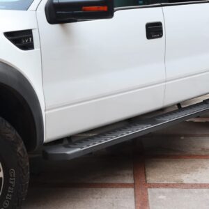 COMNOVA Pair Running Board Nerf Bar Compatible with 17-24 Ford F250 Superduty Crew Cab（4 Full Size Doors） Rocker Slider Side Steps,Width 6 Inches V Style.with OE Style Brackets.