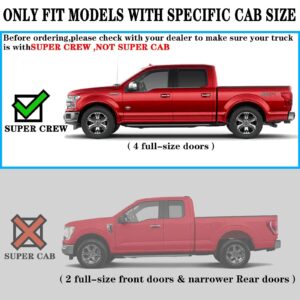 COMNOVA Pair Running Board Nerf Bar Compatible with 17-24 Ford F250 Superduty Crew Cab（4 Full Size Doors） Rocker Slider Side Steps,Width 6 Inches V Style.with OE Style Brackets.