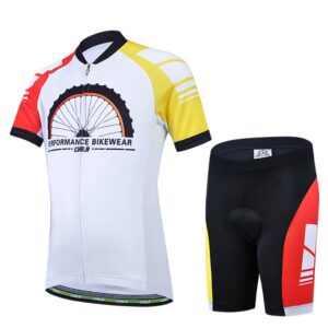 free fisher cycling jersey kids, big girls cycling jersey set short sleeve with 3d padded shorts