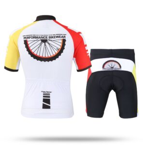 FREE FISHER Cycling Jersey Kids, Big Girls Cycling Jersey Set Short Sleeve with 3D Padded Shorts