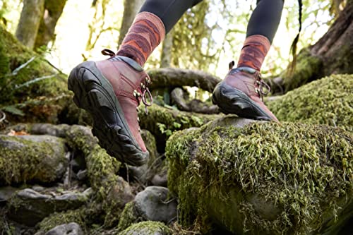 KEEN Women's Pyrenees Mid Height Waterproof Hiking Boots, Tibetan Red/Black, 9.5