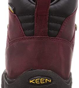 KEEN Women's Pyrenees Mid Height Waterproof Hiking Boots, Tibetan Red/Black, 9.5