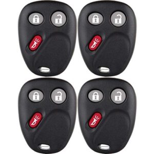 scitoo replacement for shell 3 buttons pad outer shell keyless entry remote car key fob case 2003-2006 chevrolet buick saturn cadillac hummer pontiac 4pcs fcc 21997127b 15132198b