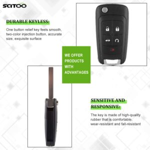 SCITOO Replacement Key Fob Case 5 Buttons Pad Outer Shell Keyless Entry Remote Car 2010-2017 for Chevy for Buick for GMC 2PCS FCC OHT01060512