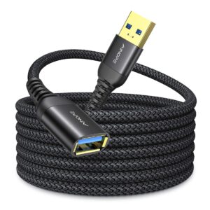 ainope 10ft usb 3.0 extension cable type a male to female extension cord durable braided material high data transfer compatible with usb keyboard,mouse,flash drive, hard drive,printer-black