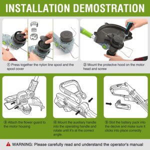 WORKPRO 20V Cordless String Trimmer/Edger, 12-inch, with 2Ah Lithium-Ion Battery, 1 Hour Quick Charger, 16.4ft Trimmer Line Included