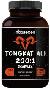 tongkat ali 200:1 (longjack) extract for men, 2000mg per serving, 150 capsules, indonesia origin, eurycoma longifolia | with panax ginseng for energy, stamina, & male health support