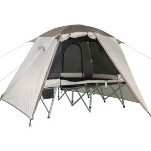 Timber Ridge 2 Person Quick Setup Full Fly Cot Tent, Tan, 80"X50"X47" (WF-7447)