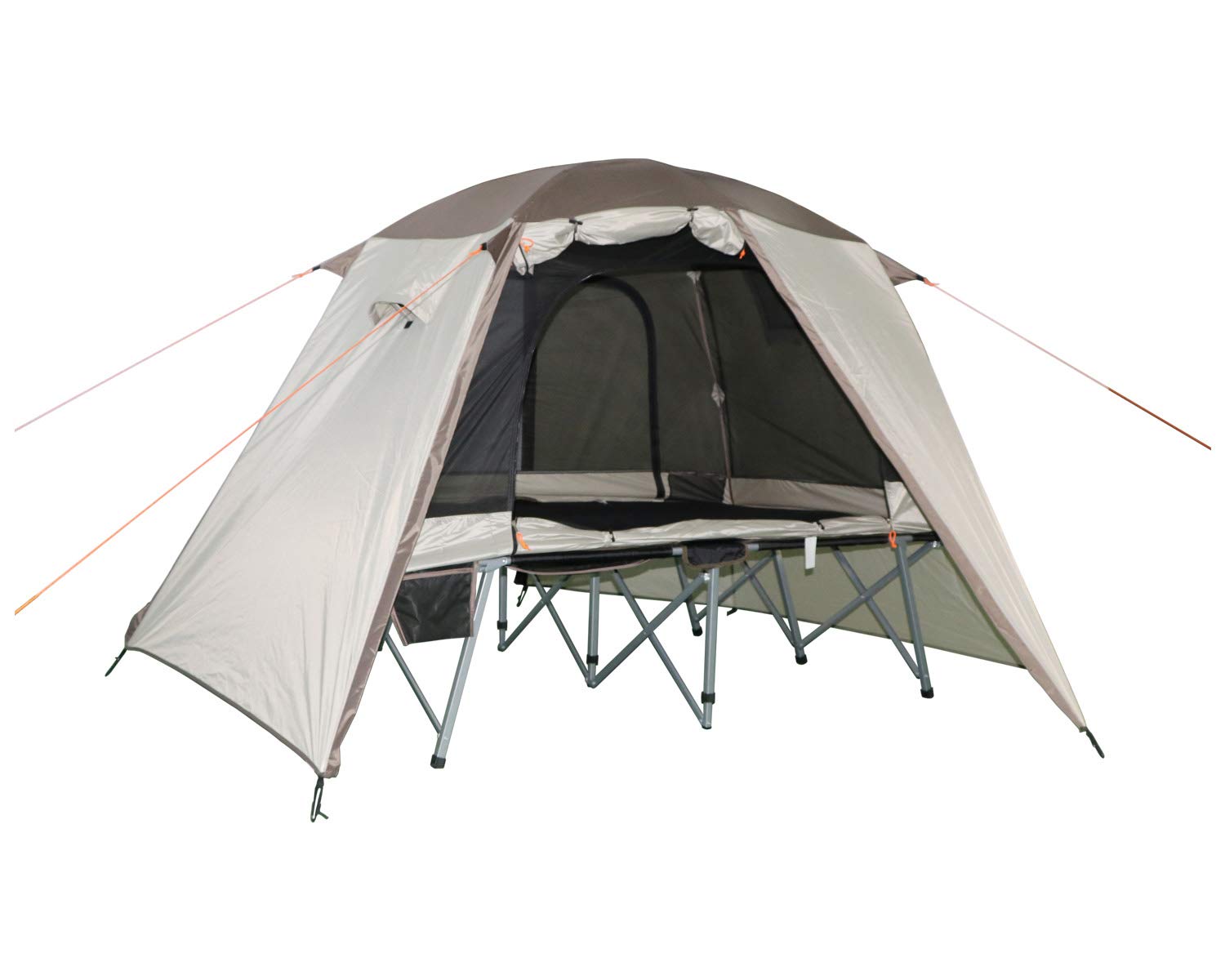 Timber Ridge 2 Person Quick Setup Full Fly Cot Tent, Tan, 80"X50"X47" (WF-7447)