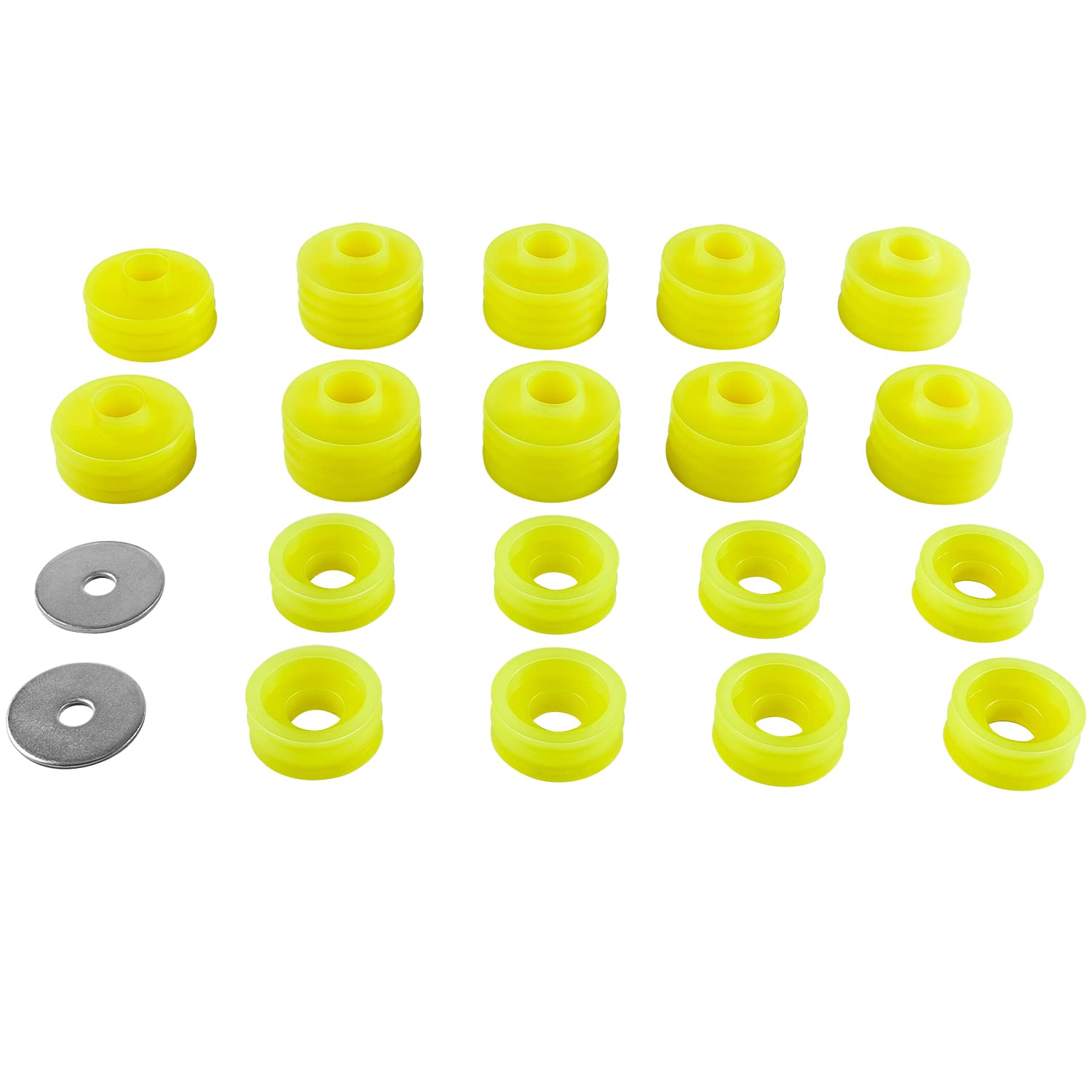 KF04050BK Body Mount Bushing Kit Compatible with Ford F250 F350 Super Duty 1998-2018 2WD 4WD Polyurethane Body Mounts (Yellow)