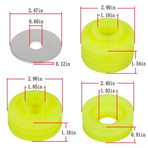 KF04050BK Body Mount Bushing Kit Compatible with Ford F250 F350 Super Duty 1998-2018 2WD 4WD Polyurethane Body Mounts (Yellow)