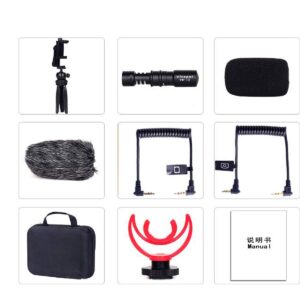 Vitopal VM-i2 Universal Video Microphone Kit for Smartphones, DSLR Camera, Vlogging, Recording Music, Live Streaming (VM-i2=VM-i1+Tripod Kit)