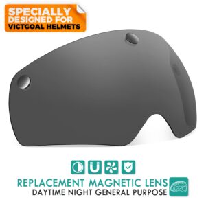 VICTGOAL Detachable Magnetic Bike Helmet Goggles Visor Especially Deisgned for VG110/VG112 Bicycle Helmet (Black)