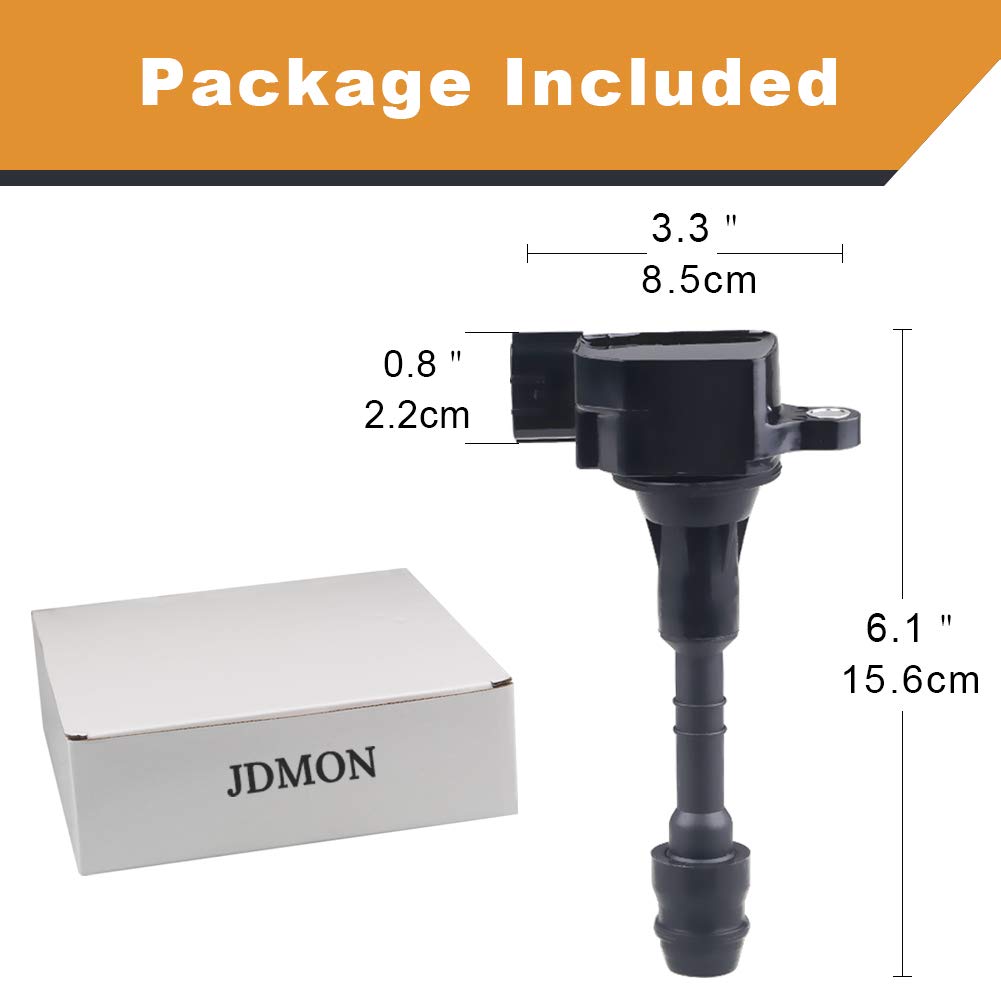 JDMON Ignition Coils Pack Compatible with Nissan Altima Frontier Maxima Pathfinder Murano Quest Infiniti QX4 I35 Replaces 222488J115 224488J111 22448-8J11C UF-349 3.5L 4.0L V6 Coil Pack