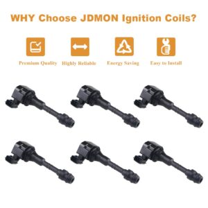 JDMON Ignition Coils Pack Compatible with Nissan Altima Frontier Maxima Pathfinder Murano Quest Infiniti QX4 I35 Replaces 222488J115 224488J111 22448-8J11C UF-349 3.5L 4.0L V6 Coil Pack