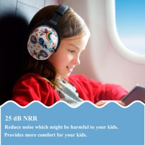 PROTEAR Kids Ear Protection Safety Ear Muffs, NRR 25dB Noise Reduction Children Earmuffs, Hearing Protectors for Sleeping, Studying, Airplane, Concerts, Fireworks - Unicorn with Black Band