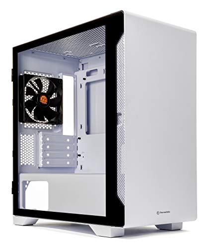 Thermaltake S100 Tempered Glass Snow Edition Micro-ATX mini-Tower Computer Case with 120mm Rear Fan Pre-Installed CA-1Q9-00S6WN-00, White