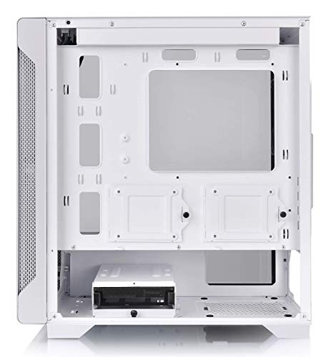 Thermaltake S100 Tempered Glass Snow Edition Micro-ATX mini-Tower Computer Case with 120mm Rear Fan Pre-Installed CA-1Q9-00S6WN-00, White