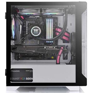 Thermaltake S100 Tempered Glass Snow Edition Micro-ATX mini-Tower Computer Case with 120mm Rear Fan Pre-Installed CA-1Q9-00S6WN-00, White