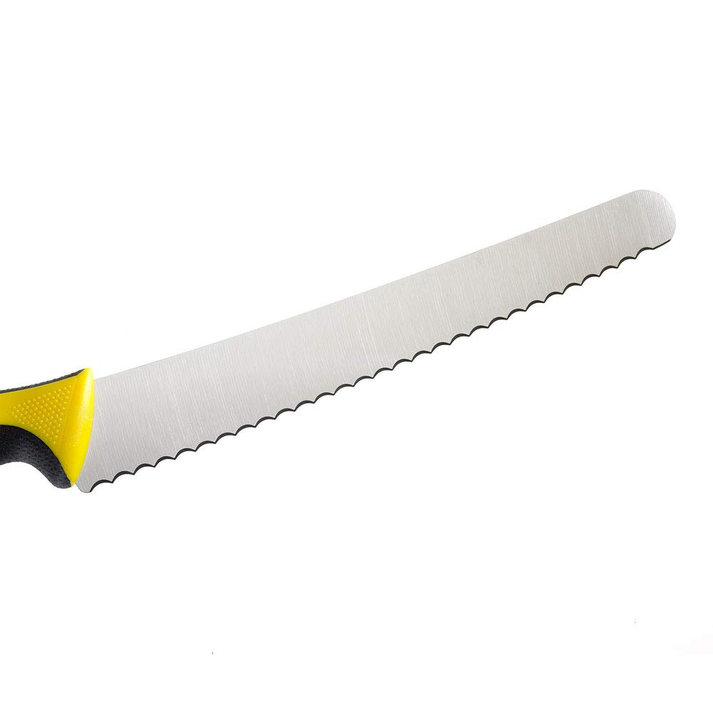 Mercer Culinary Millennia Colors Bread Knife, 10-Inch Wavy Edge Wide, Yellow