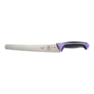 mercer culinary purple millennia colors handle, 10" bread knife (wavy edge wide)