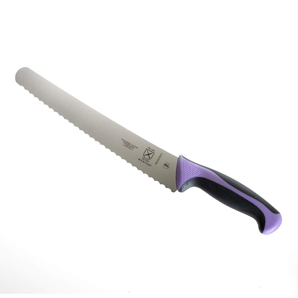 Mercer Culinary Purple Millennia Colors Handle, 10" Bread Knife (Wavy Edge Wide)