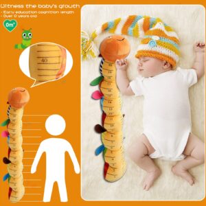 ZUCOOP Baby Musical Worm Soft Infant Toy, 6 Different Sensory, Crinkle and Rattle Stuffed Animals for Newborn Toy Tummy Time 0-3-6-12 Months Old Girl Boy Gifts, Cuddly Caterpillar