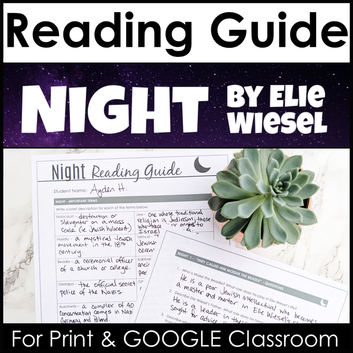 Reading Guide for Night by Elie Wiesel With Chapter Questions for Print and Online Classrooms