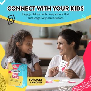 CreateFun Connection Cards for Kids - 101 Family Conversation Starters for a Deeper Connection - Engaging and Fun Conversation Cards for Ages 3 and Up to Help Improve Self-Confidence and Family Bond