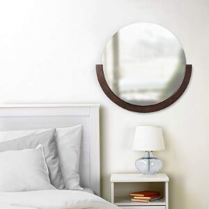 Umbra Mira Decorative Wall Entryway, Circular Mirror with Wood Frame on The Bottom Half, 30 Inch, Aged Walnut